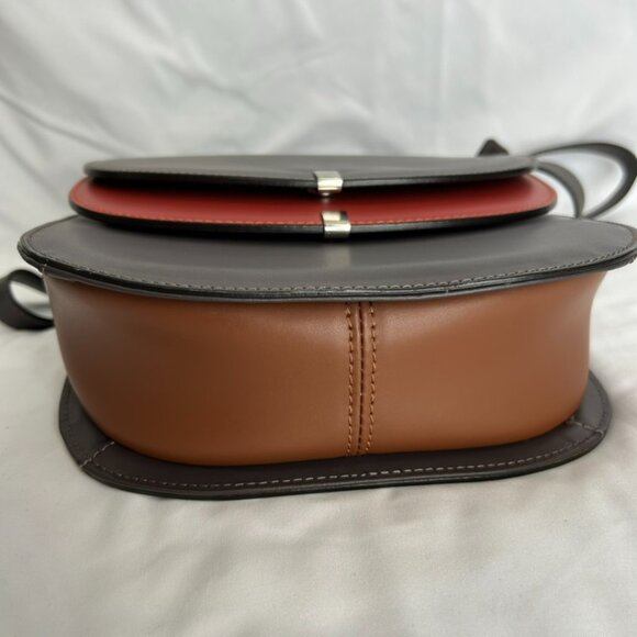 VARRIALE Saddle Crossbody Bag Purse Tricolor Genuine Leather Italy Travel - Picture 4 of 16